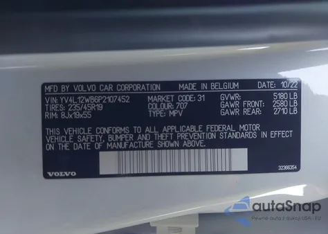 2023 Volvo V60 Cross Country B5 Ultimate from USA, damaged, VIN YV4L12WB6P2107452